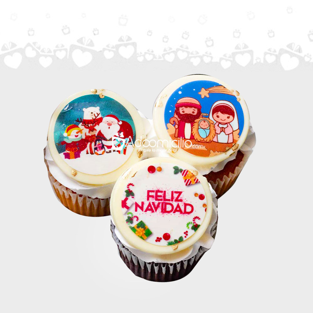 Cupcakes Navideños X3 A Domicilio En Medellín Pedido Con Dos Días De Anticipación 