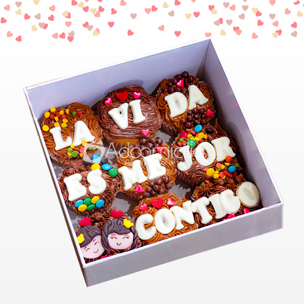 Es Mejor Contigo Cupcakes x 9 Regalos Para Amor Y Amistad A Domicilio En Medellín Pedido Con Dos Días De Anticipación 