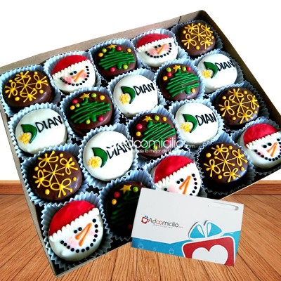 Regalos de navidad Cali Caja X 20 alfajores personalizados